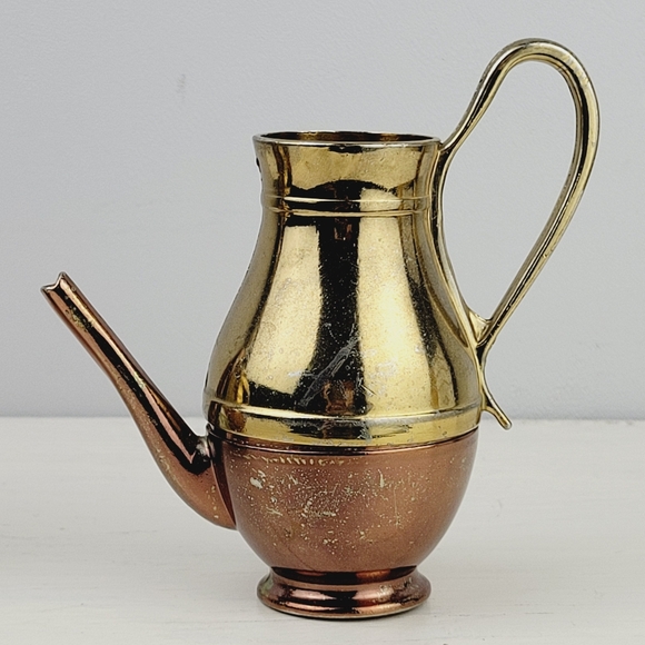 Antique 1930s Miniature Registered Design Brass & Copper Teapots - Picture 11 of 16